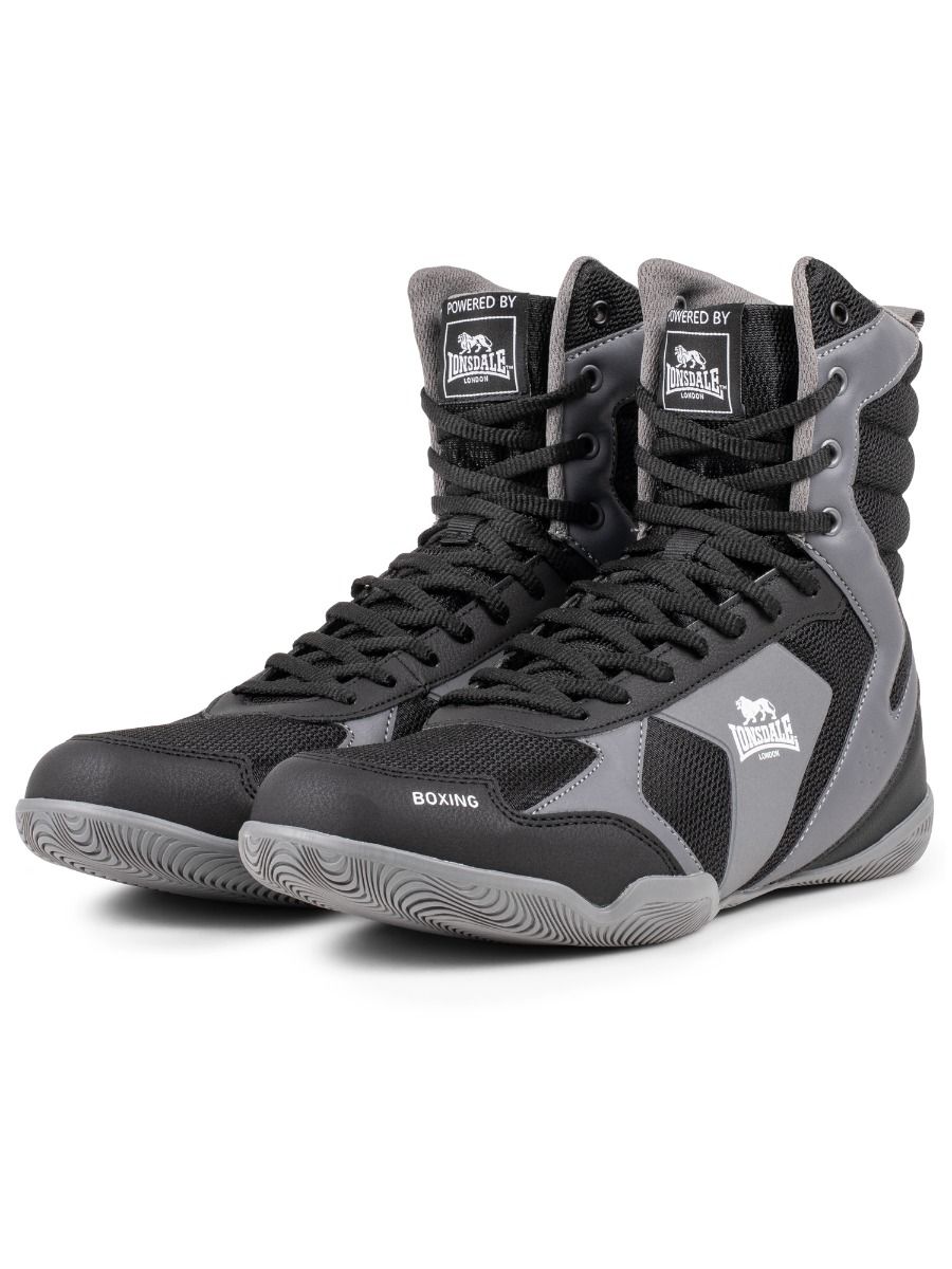 Lonsdale box topánky Heskin, čierno sivé