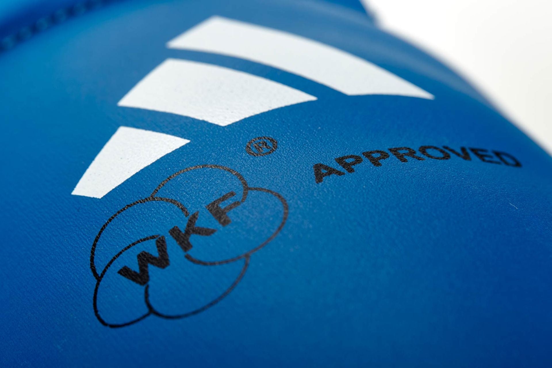 Adidas WKF-approved instep guards, blue