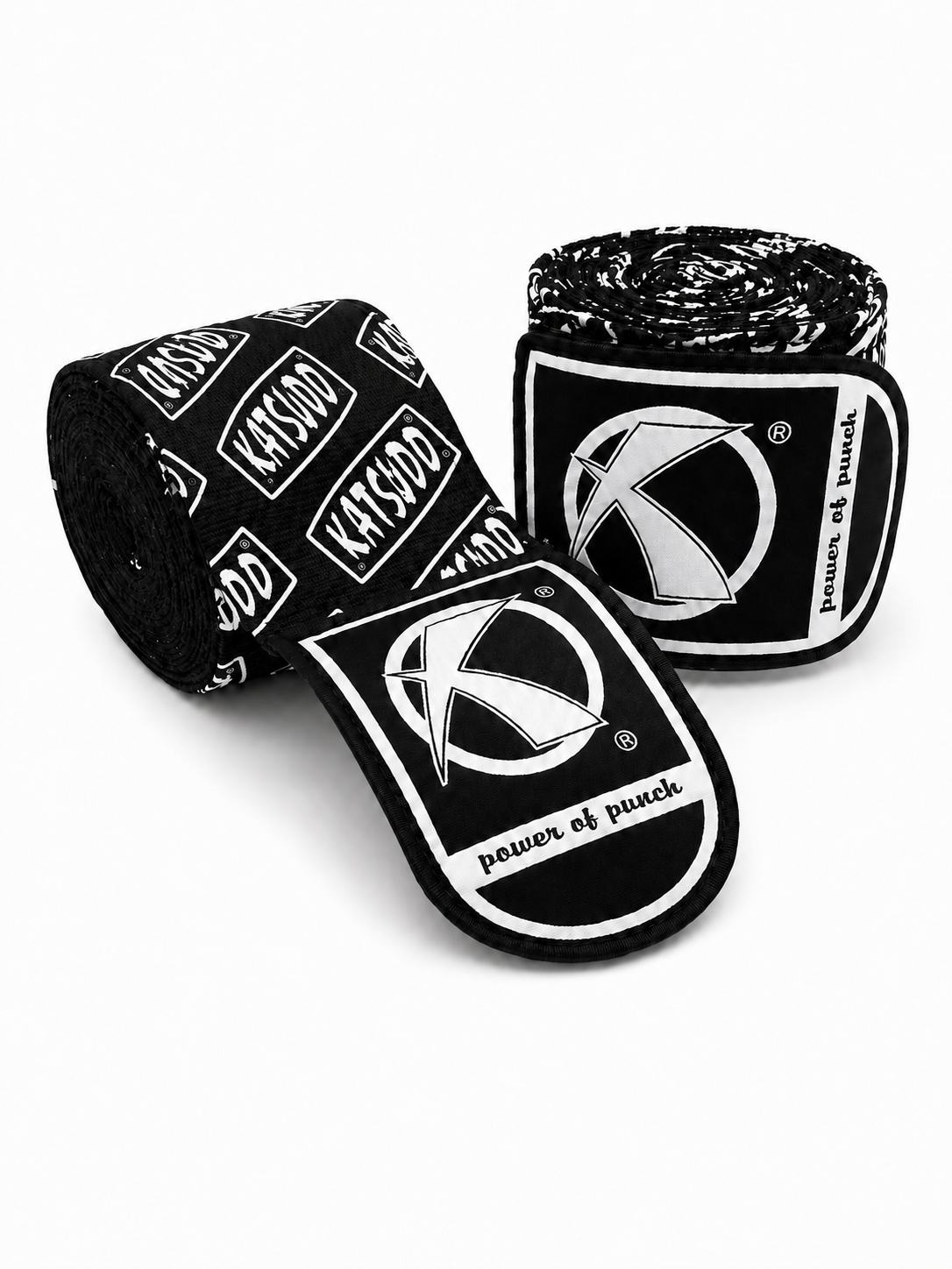 Katsudo elastická box bandáž Path PRO s monogramom 2ks, čierno-biela