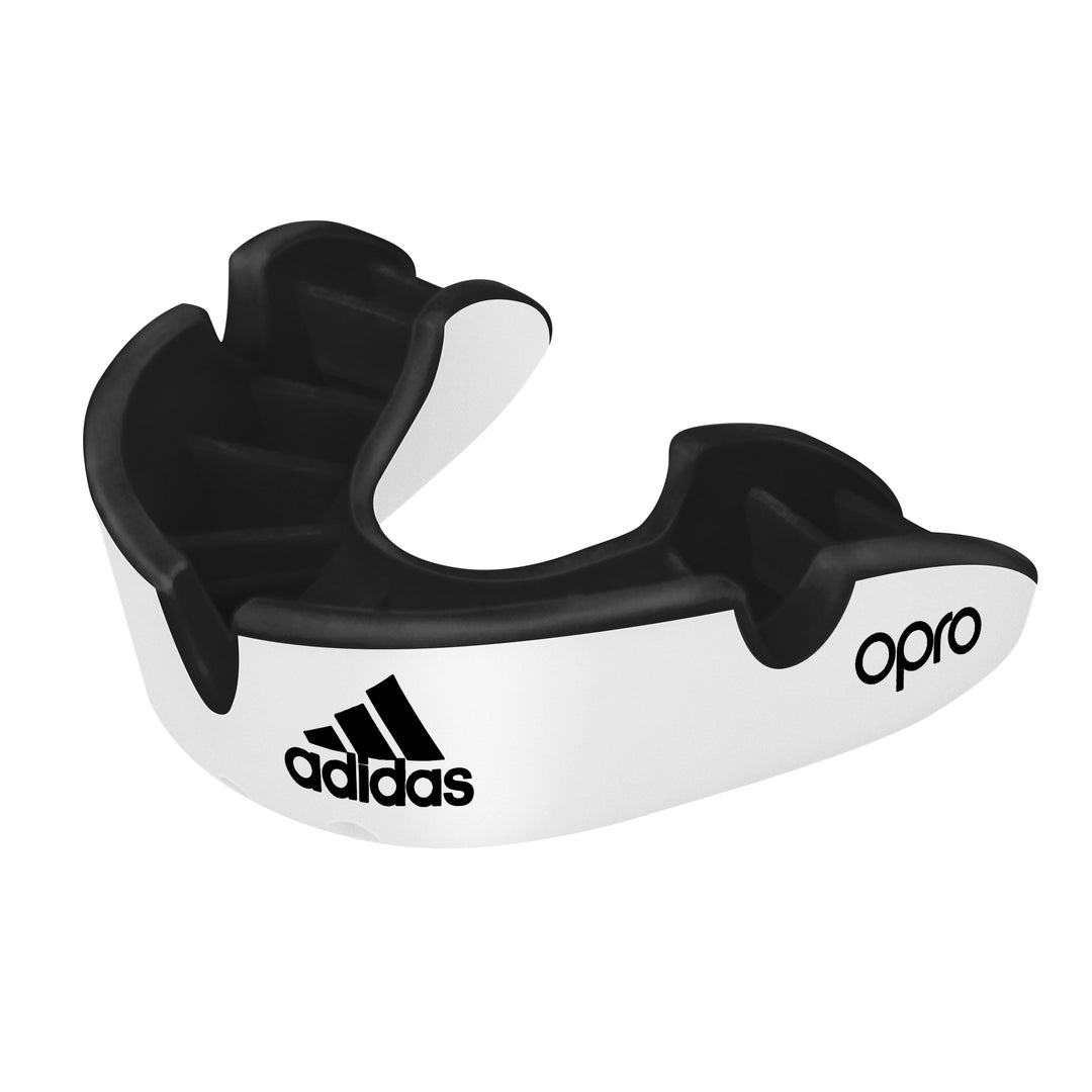 Adidas Junior chránič zubov 4. generácie Opro Silver, čierno-biely