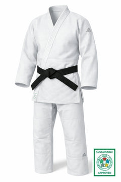 Adidas JU κιμονό Champion III IJF Regular fit 750g με λογότυπο, λευκό