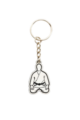 Katsudo obojstranný kovový prívesok Judo, modro biely