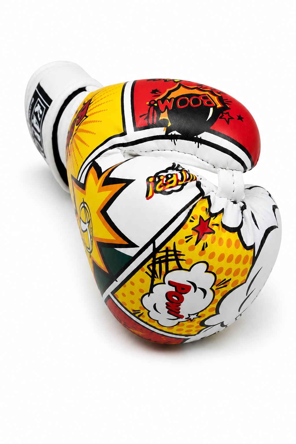 Katsudo leather boxing gloves CrushX, white-patterned