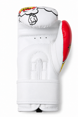 Katsudo leather boxing gloves CrushX, white-patterned