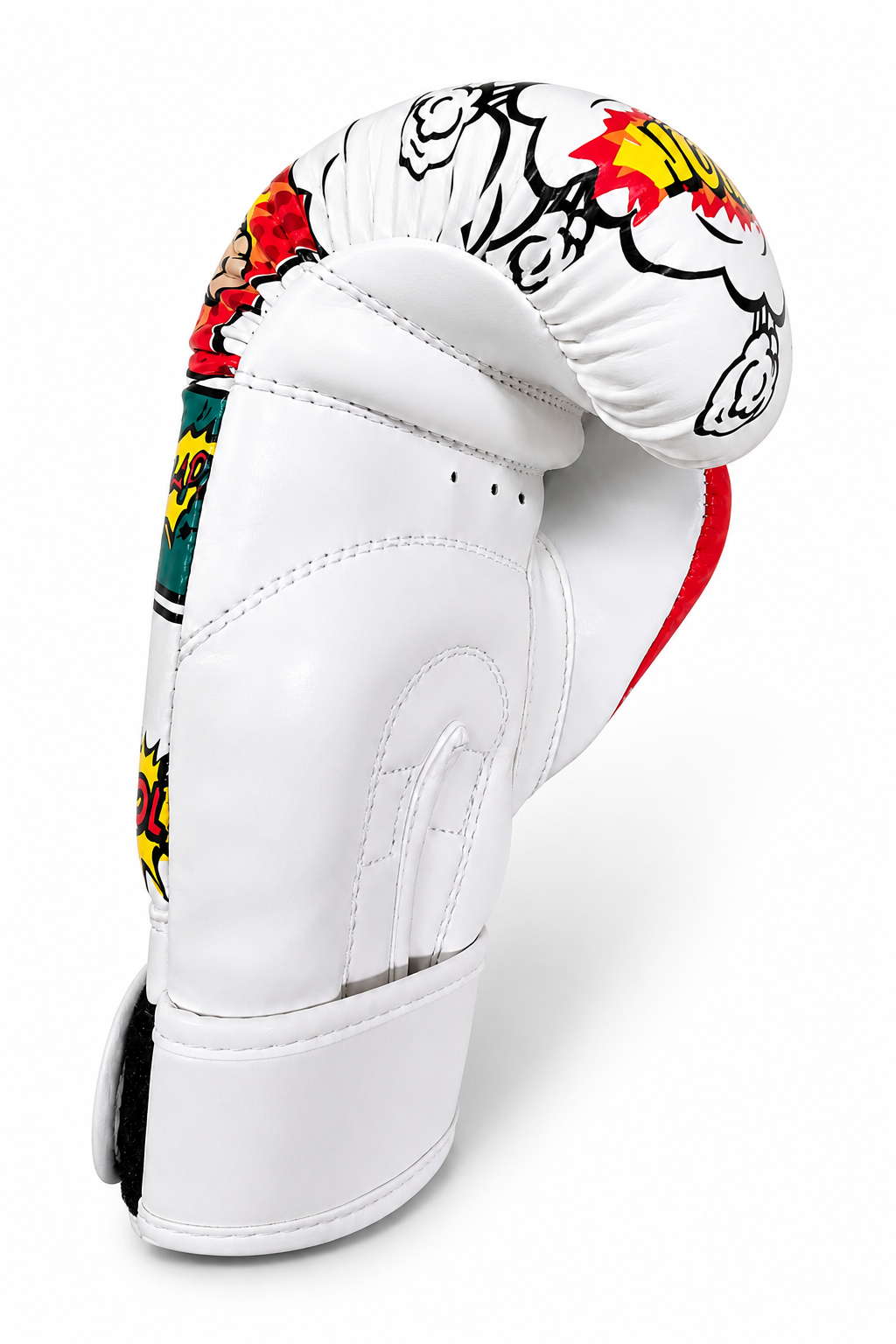 Katsudo leather boxing gloves CrushX, white-patterned
