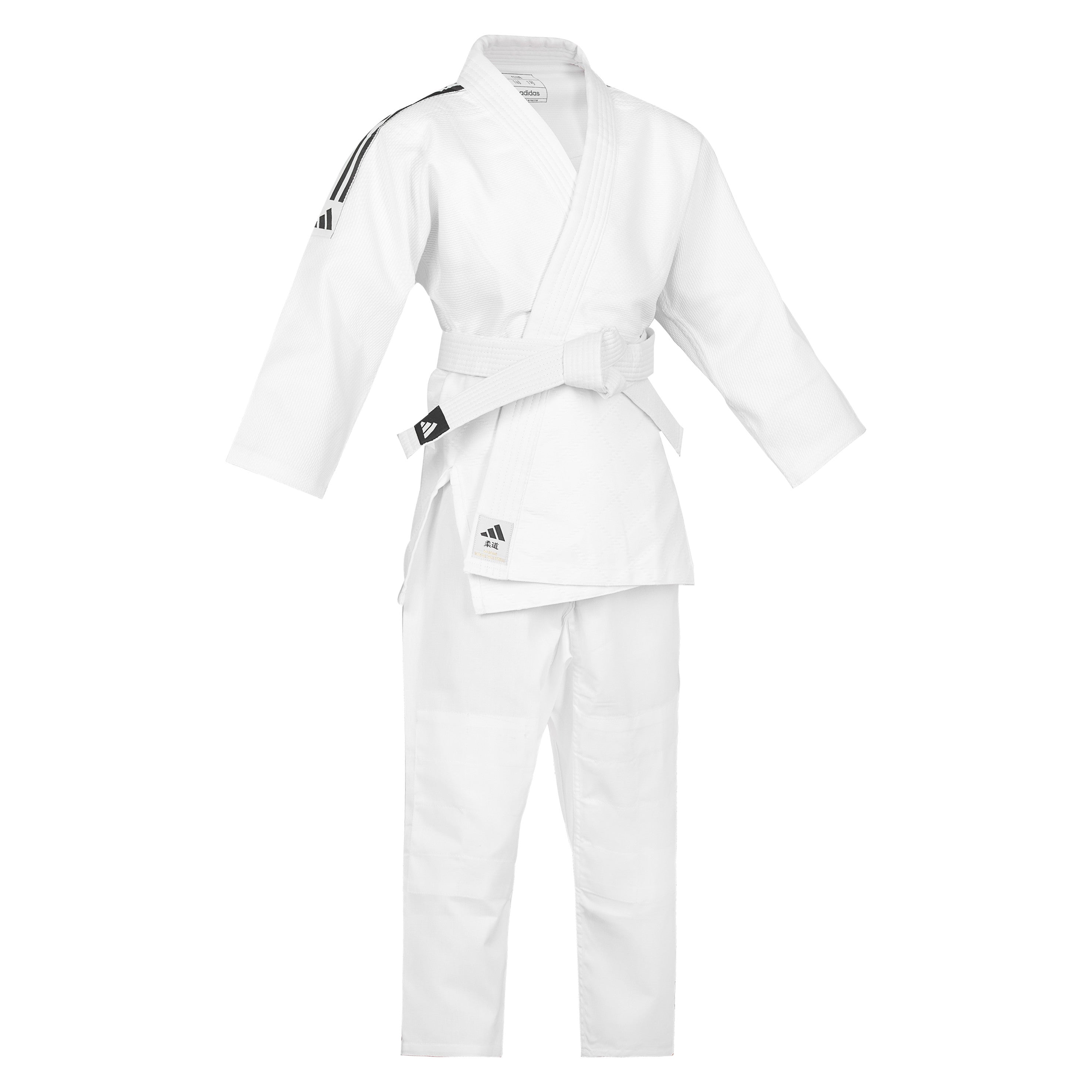 Adidas JU kimono s črnimi pasovi Club 350g, bel