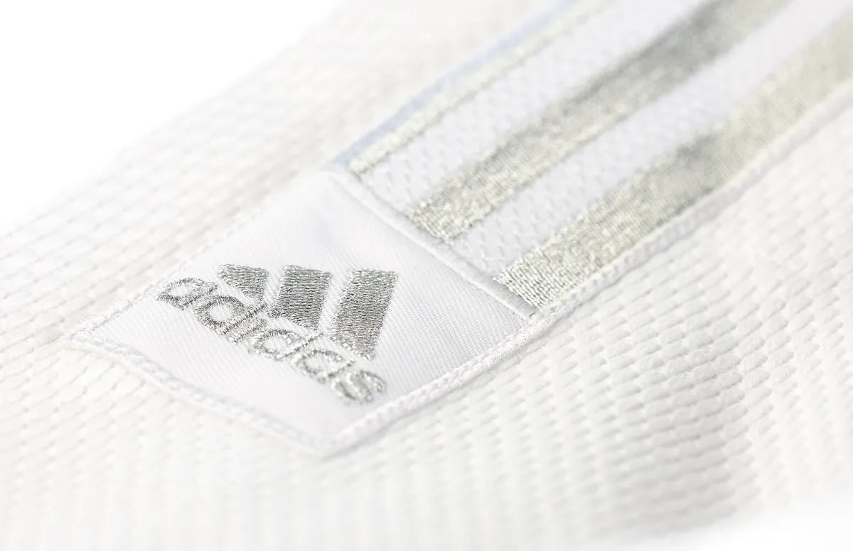 Adidas kimono da judo Contest Silver 650g, bianco