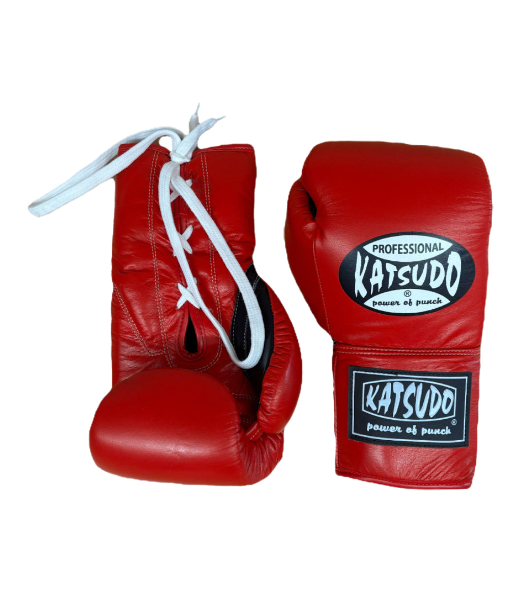 Katsudo box rukavice Profesional SN šnúrovacie, červená