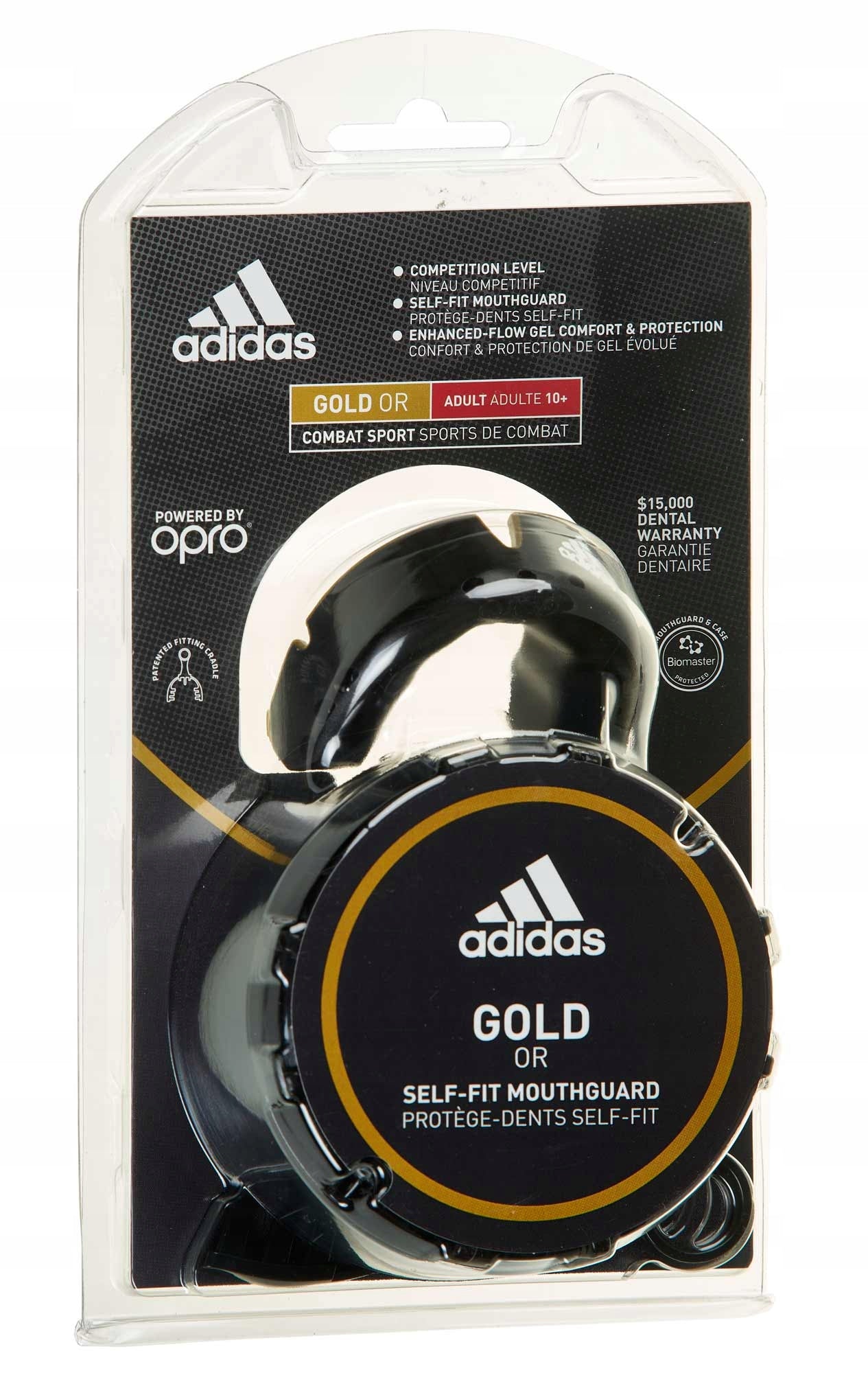 Adidas Senior chránič zubov Opro Gold, čierno-zlatý