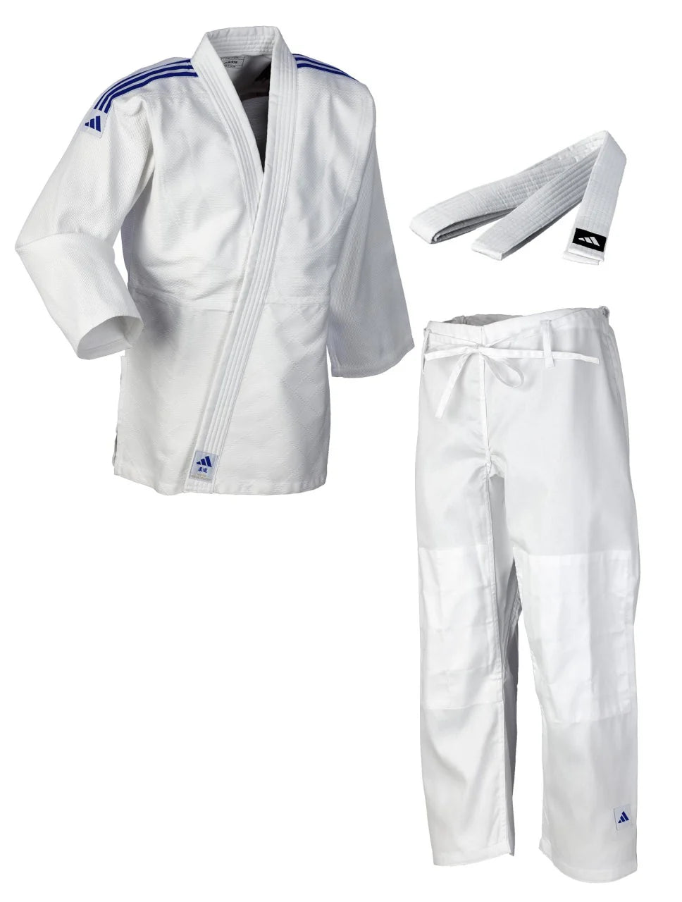 Adidas JU Kimono mit schwarzen Streifen Club 350g, weiß