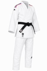 Adidas JU kimono s reprezentačnými pásmi IJF Champion III 730g, biele