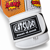 Katsudo kožené box rukavice CrushX, bielo-vzorované