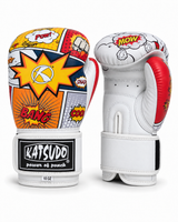 Katsudo kožené box rukavice CrushX, bielo-vzorované