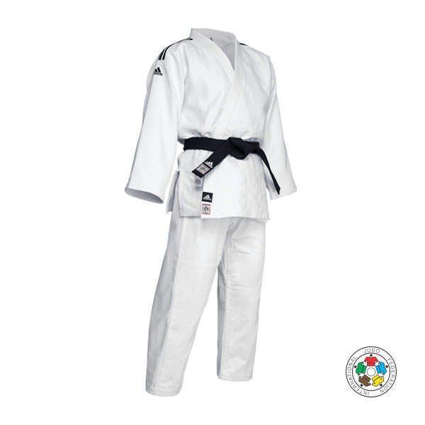 Adidas JU kimono Champion III IJF Slim fit 750g , biele