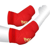 RDX polstrovaný chránič lakťov pre Muay Thai a MMA tréning, červený