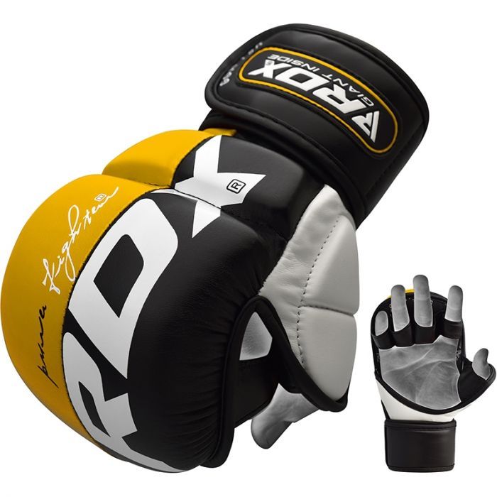 RDX MMA sparringové rukavice T6, žlto-čierne