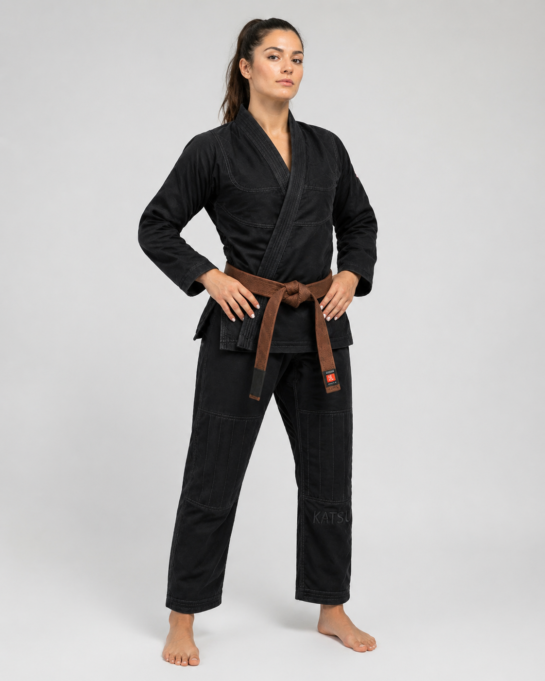 Kimono da Jiu Jitsu donna Katsudo Yori 550g, nero