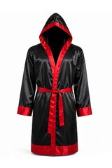 Vestaglia da boxe in raso Katsudo Redline, nero-rossa